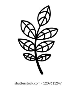 Tree branch with tree leaves icon vector 
