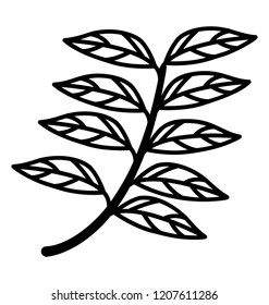 Tree branch with tree leaves icon vector 
