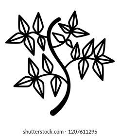 Tree branch with tree leaves icon vector 
