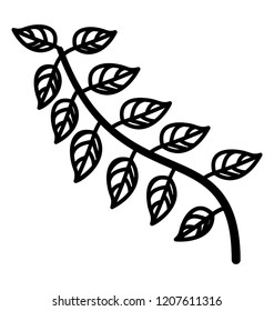 Tree branch with tree leaves icon vector 

