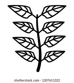 Tree branch with tree leaves icon vector 
