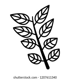 Tree branch with tree leaves icon vector 
