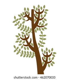 tree branch leaves icon vector illustration design