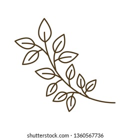tree branch with leaves isolated icon