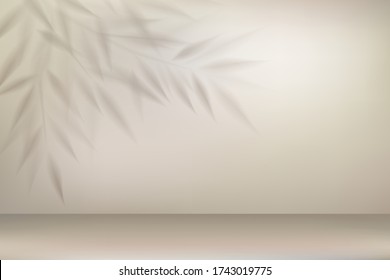 Tree Branch With Leaves Shadow Effect. Transparent Shadow Overlay Effect. Mockup With Overlay A Tree Leaves Shadow. Vector Illustration.