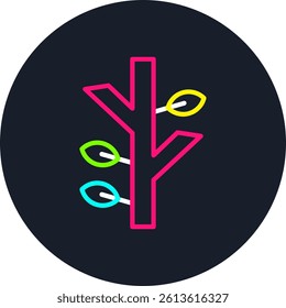 Tree Branch Line Multi Colour Circle