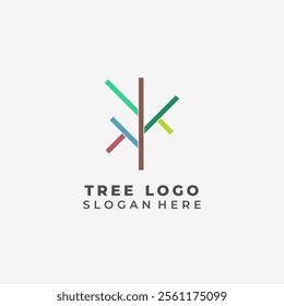 Tree branch logo with branches with a growth theme