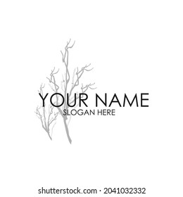 tree branch logo. tree branch for business logo initials. classic concept tree branch