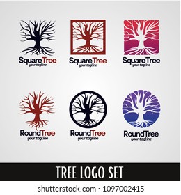 Tree Branch Logo Designs Template Set