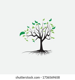 tree branch love logo vector illustratoins design