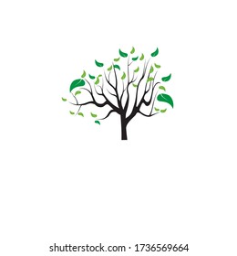 tree branch love logo vector illustratoins design