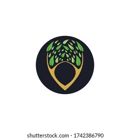tree branch love logo vector illustratoins design