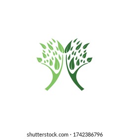 tree branch love logo vector illustratoins design