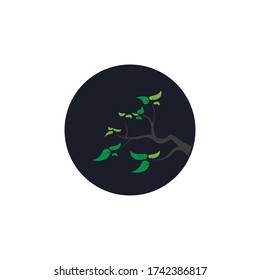 tree branch love logo vector illustratoins design