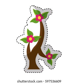 tree branch nature isolated icon vector illustration design