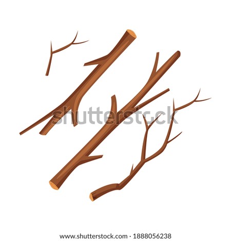 Tree Branch as Raw Material for Woodworking Industry Vector Illustration