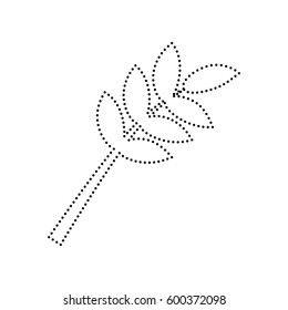 Tree branch sign. Vector. Black dotted icon on white background. Isolated.