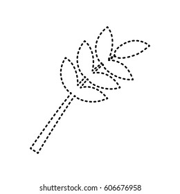 Tree branch sign. Vector. Black dashed icon on white background. Isolated.