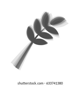 Tree branch sign. Vector. Gray icon shaked at white background.