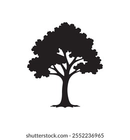 Baum Zweig Silhouette Vektorgrafik flach Symbol Design einzeln auf weißem Hintergrund
