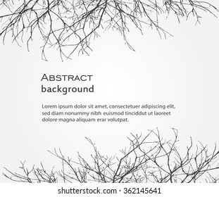 Tree branch silhouette.Vector tree branches background.