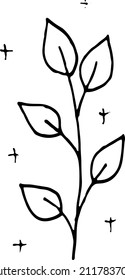 A tree branch. A simple doodle illustration drawn by hand.
