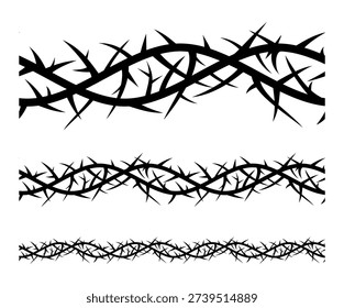 Tree Branch Thorn Seamless Pattern Vector Illustration