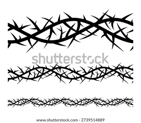 Tree Branch Thorn Seamless Pattern Vector Illustration
