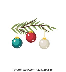  Tree branch  with toys vector illustration