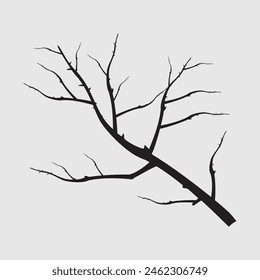 tree branch twig design in flat style. cherry blossom branch.