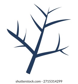 galho de árvore, galho, pau, bough, boneco de neve elemento de design, isolado em transparente. Ilustração de vetor plana desenhada à mão. Sazonal, inverno, arte botânica clip, parte da planta