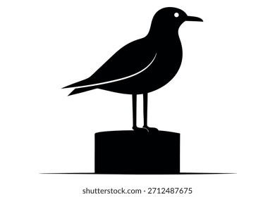 Rama de árbol con silueta de dos pájaros Ilustración vectorial minimalista