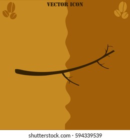 Tree Branch vector  icon. Coffee symbol background.