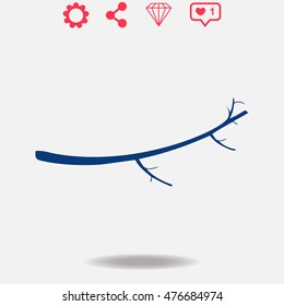 Tree Branch vector icon on grey background.