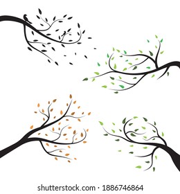 Tree branch vector illustration design templates