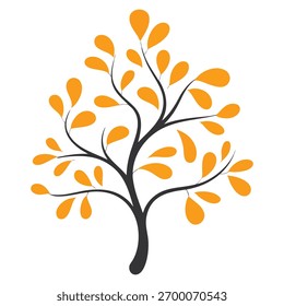 Plantilla de diseño de Ilustración vectorial de rama de árbol adecuada para obras de arte creativas de decoración de naturaleza ilustración estacional o proyectos gráficos con temas botánicos