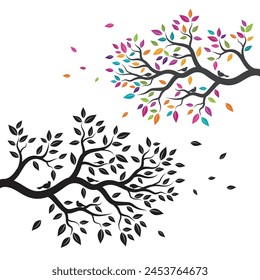 tree branch vector ilustration design template