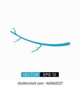 Tree Branch vector. Isolated blue icon on white background.