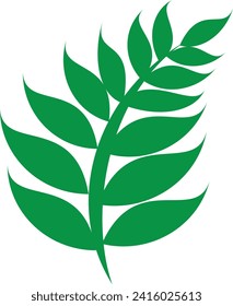 Tree branch vector with leaf on white background