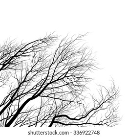 ramas de árbol. silueta en blanco y negro