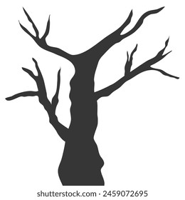 a tree with branches for decoration your design. silhouette tree leafless