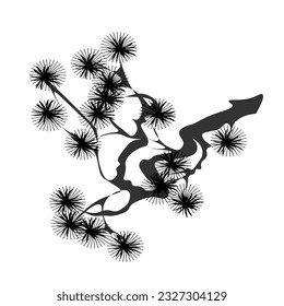 Tree Branches .
Japanese traditional ink painting
 Oriental style sumi e, u shun, go hua,
SSTK abstract,
vector illustration.