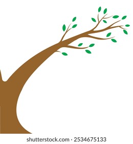 tree branches with leaves autumn season vector eps illustration