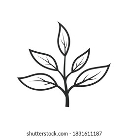
Tree branches and leaves icon vector design illustration