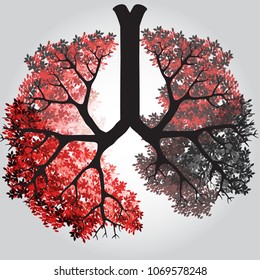 Tree Branches Like Lungs - Vector Illustration