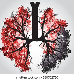 Tree Branches Like Lungs - Vector Illustration