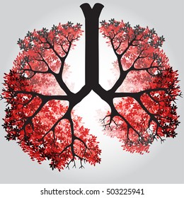 Tree Branches Like Lungs - Vector Illustration