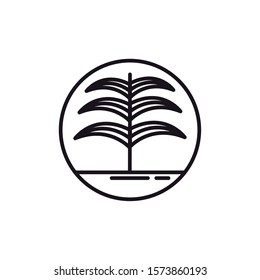 tree with branches line style vector illustration design