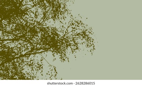 ramos de árvore em um fundo verde em estilo grunge, ilustração vetorial