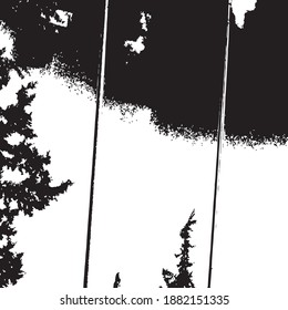 Tree branches on the sky background. Vector illustration.